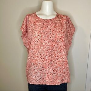 Vintage 80s boxy blouse abstract floral print